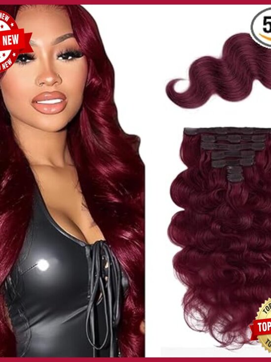 22 Inch Human Hair Clip In Extensions Body Wave Seamless Skin Weft main image 4